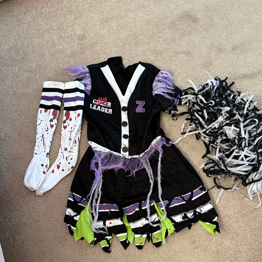 Spirit Black and Green Zombie Cheerleader Costume